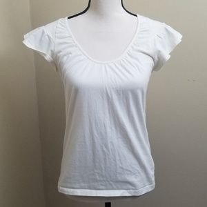 ⭐ GAP Off-white Tee Shirt Women's Medium Fitted